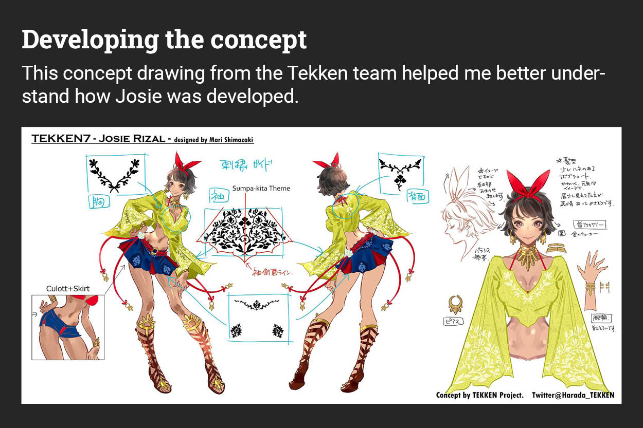 Concept image from Tekken Facebook on Josie Rizal